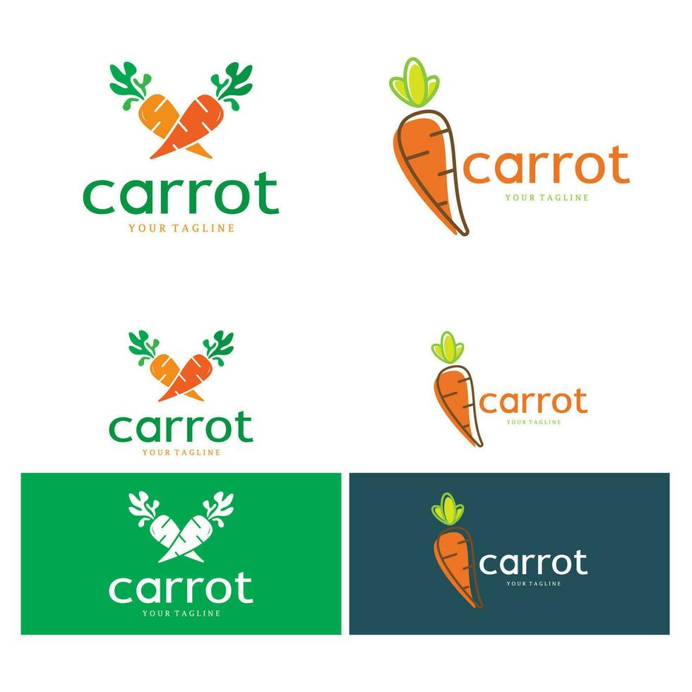 Carrot Illustration Creative Design Carrot Agricultural Product Logo Icon, Carrot Processing,vegan food, Farmers Market,Vector vector