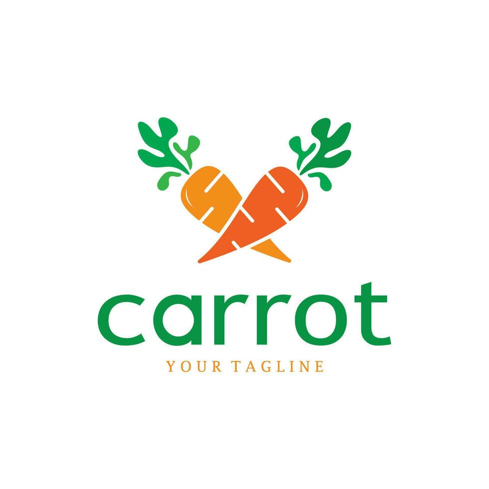 Carrot Illustration Creative Design Carrot Agricultural Product Logo Icon, Carrot Processing, Farmers Market, Vector