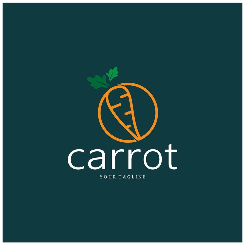 Carrot Illustration Creative Design Carrot Agricultural Product Logo Icon, Carrot Processing,vegan food, Farmers Market,Vector vector