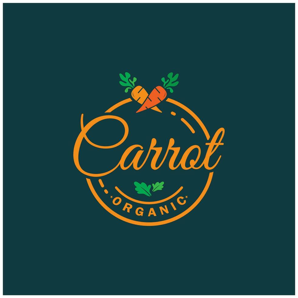 Zanahoria ilustración creativo diseño Zanahoria agrícola producto logo icono, Zanahoria Procesando, agricultores mercado, vector