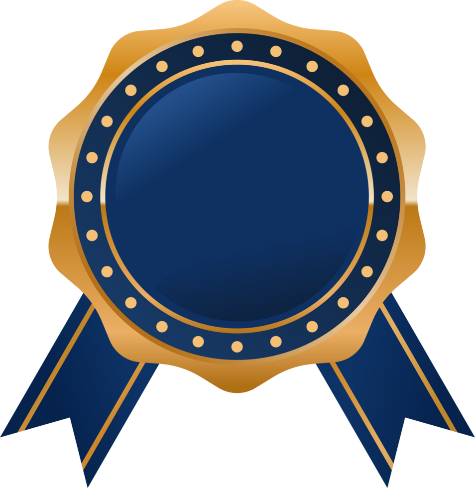 bleu et or pente luxe badges png