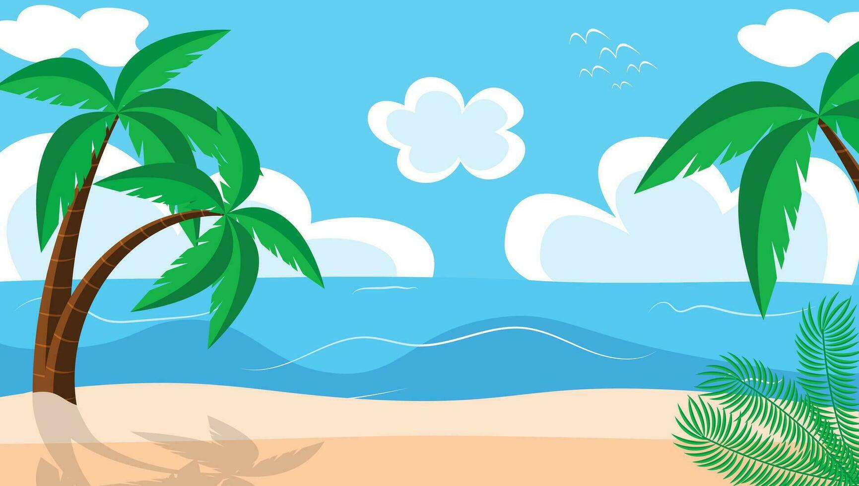 Beautiful Tropical Beach Background Vector illustration