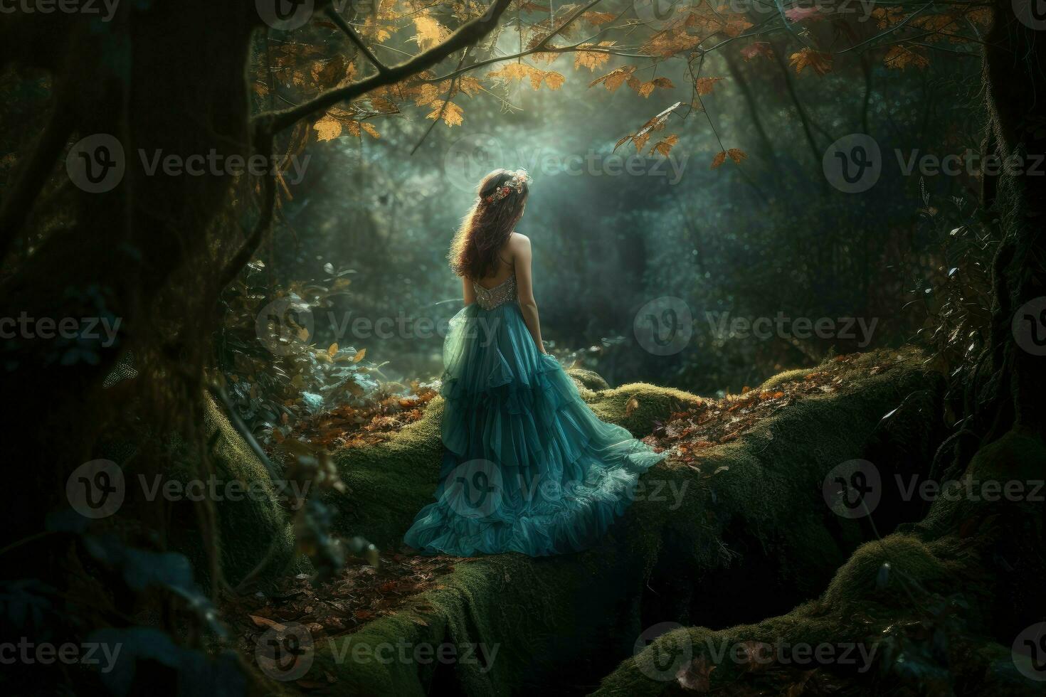 AI Generated Forest was alive with the sound of faerie music, beckoning travelers deeper into its enchanted depths. photo