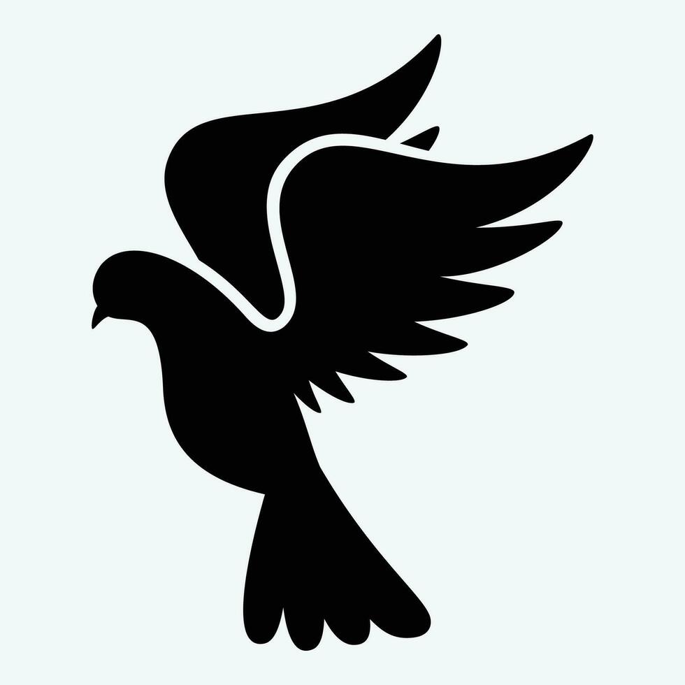 Flying Dove Silhouette Illustration Vector