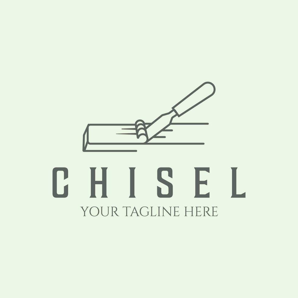 icon chisel logo line art symbol minimalist design vector