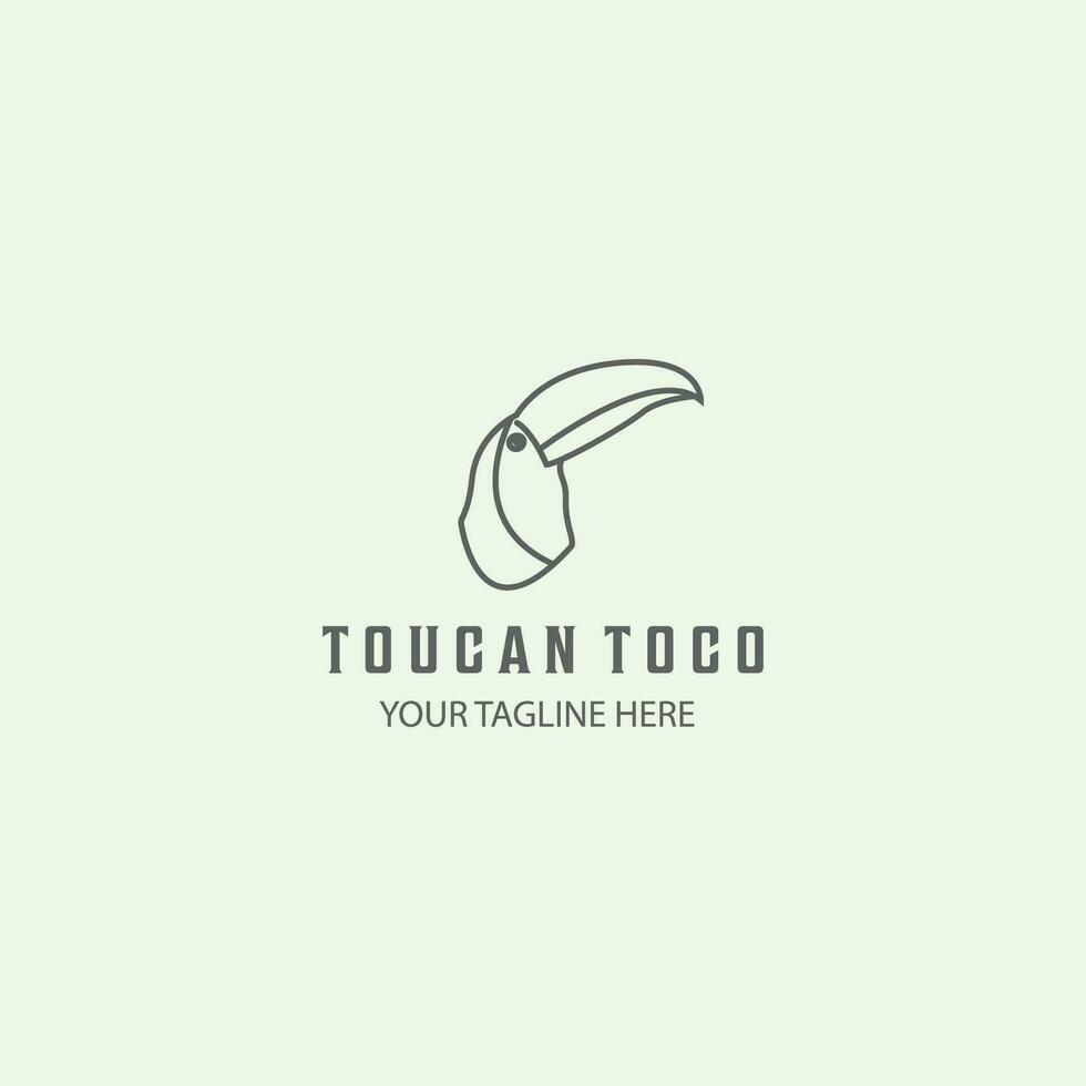 toucan togo line art animal logo icon design minimalist creative vector
