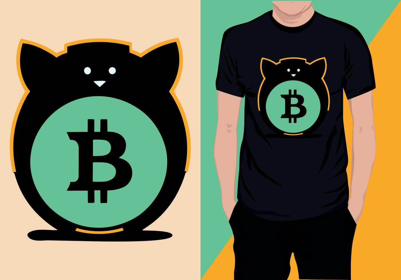 Bitcoin and cryptocurrency t-shirt designs vector