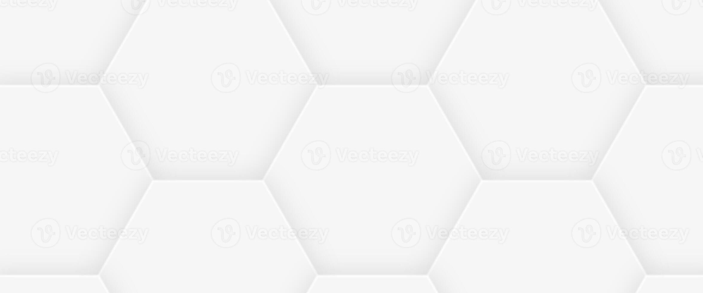 Futuristic honeycomb mosaic white background. Realistic geometric mesh cells texture. photo
