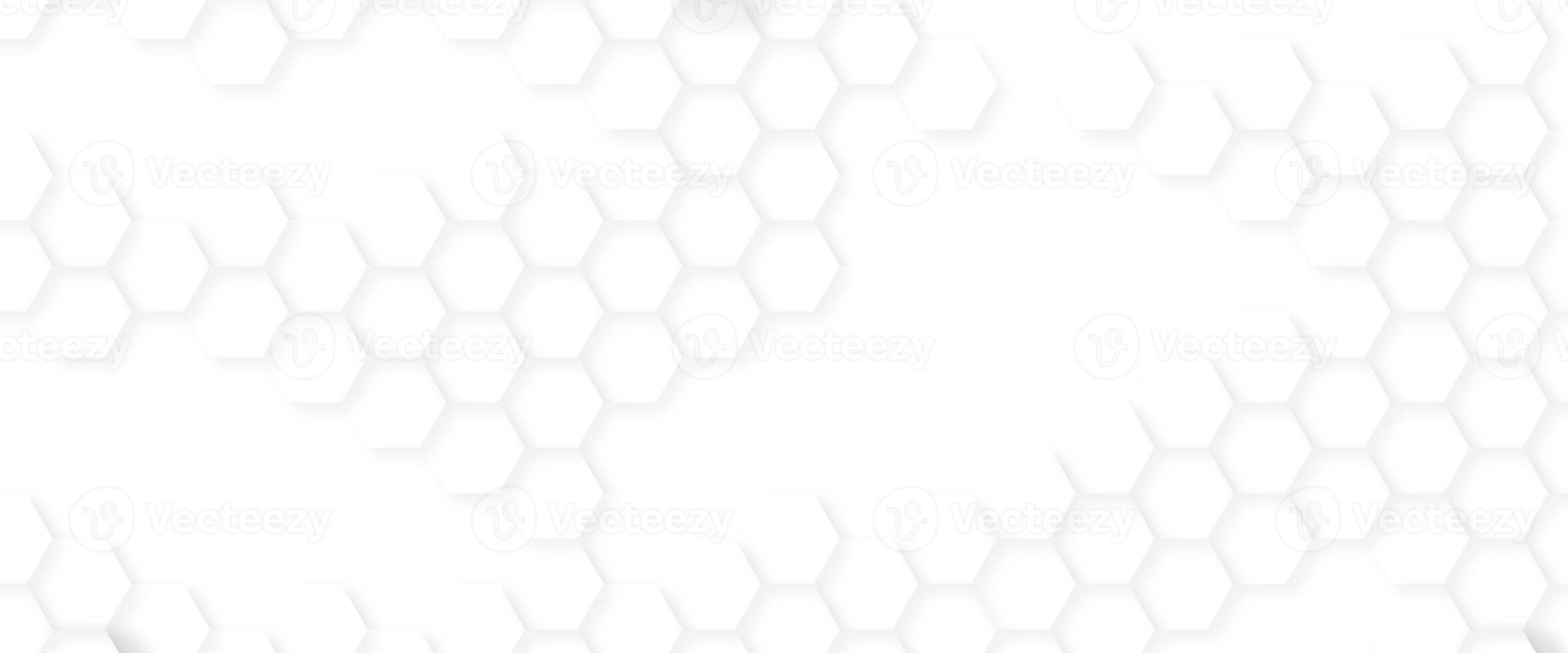 Abstract white geometric hexagon with futuristic technology digital hi-tech concept background. photo
