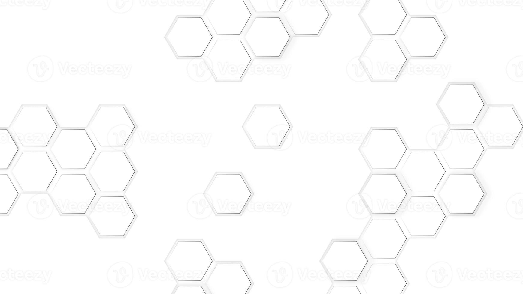 Abstract white geometric hexagon with futuristic technology digital hi-tech concept background. photo