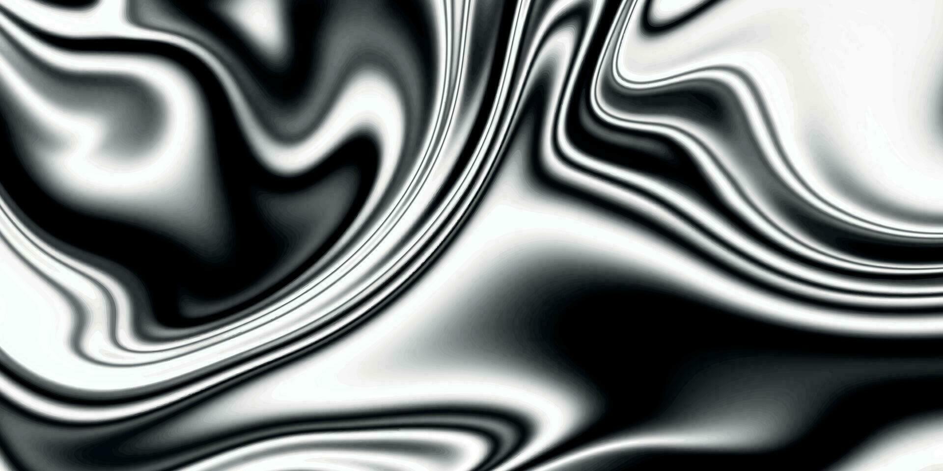 fondo líquido satinado negro. patrón abstracto de arte digital. diseño abstracto de primer plano de metal líquido. textura suave y elegante de satén negro. lujoso diseño de fondo de mármol. vector