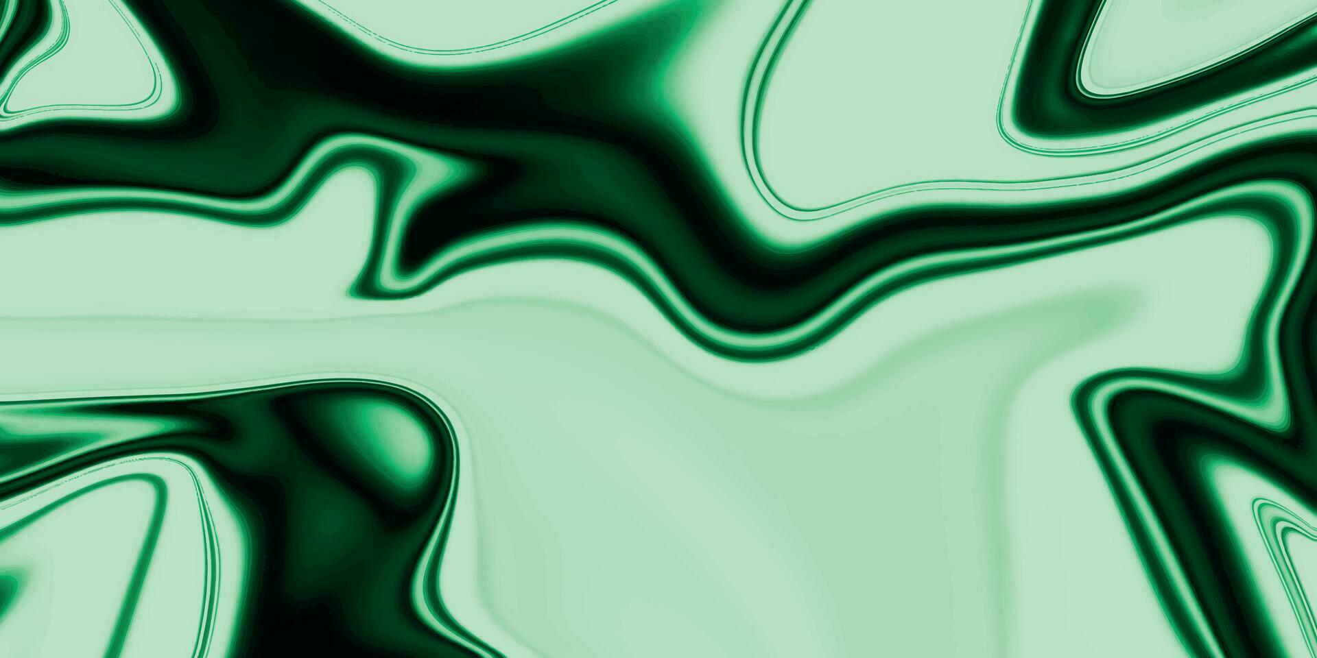 Black and green fluid wavy digital abstract art. liquified effect background. Abstract marble non-seamless texture vector