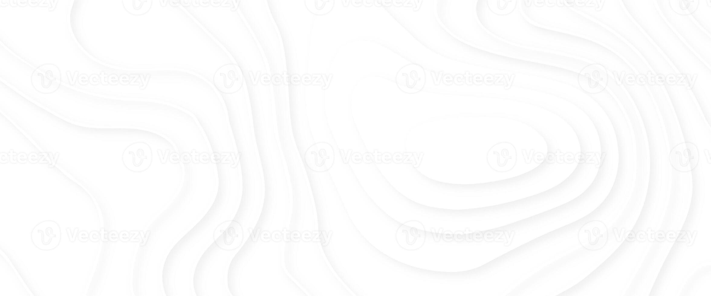 White paper cut background. Abstract realistic papercut decoration textured with wavy layers. Topography map concept. illustration photo