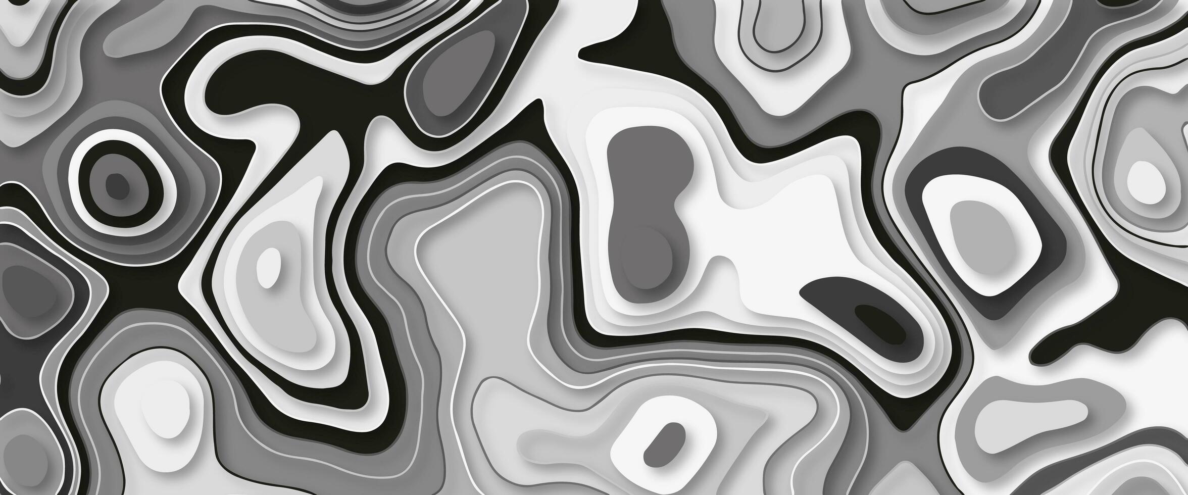 black and white abstract papercut background. Modern background with fluid and organic shapes. photo