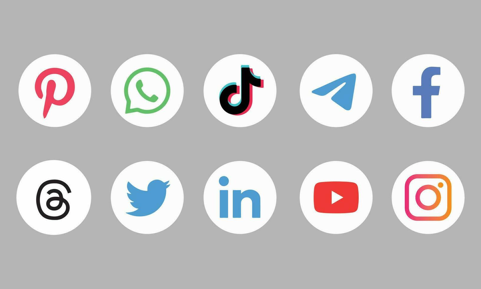 Collection of popular social media logo. vector