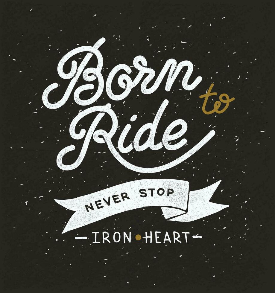 Vintage hand drawn lettering on the theme of races and bikers vector