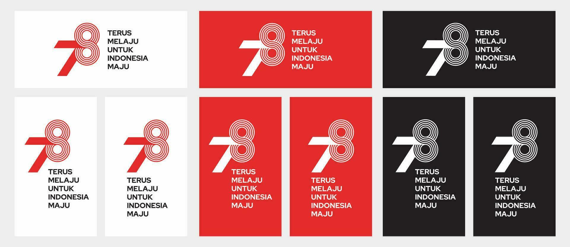 Official logo for the 78th anniversary of Indonesia independence day. Editorial logo graphic. vector