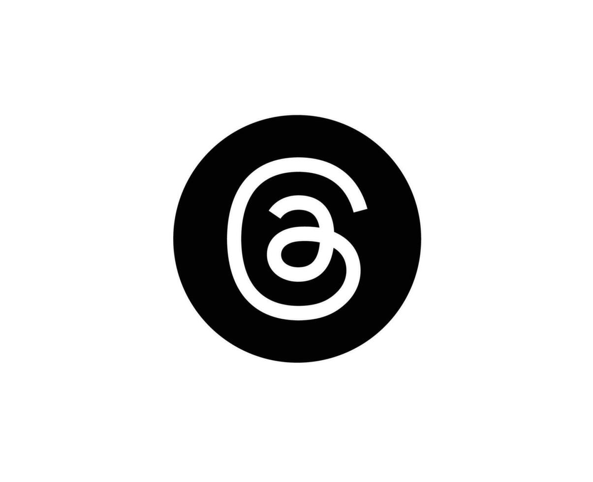 hilos por instagram logo símbolo negro meta social medios de comunicación diseño vector ilustración