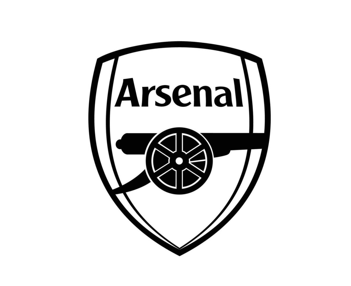 arsenal club logo negro símbolo primer ministro liga fútbol americano resumen diseño vector ilustración