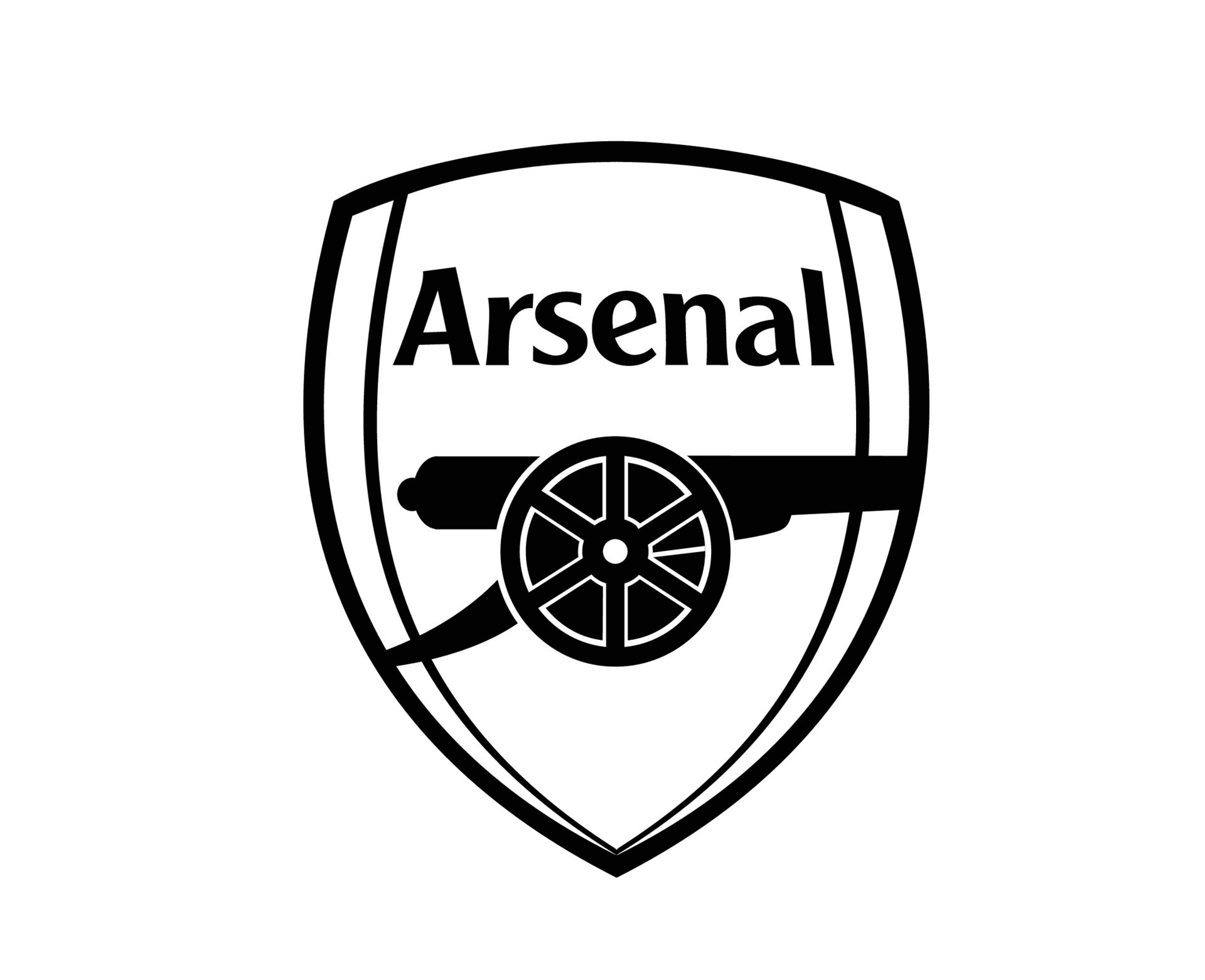 Arsenal Club Logo Black Symbol Premier League Football Abstract Design 