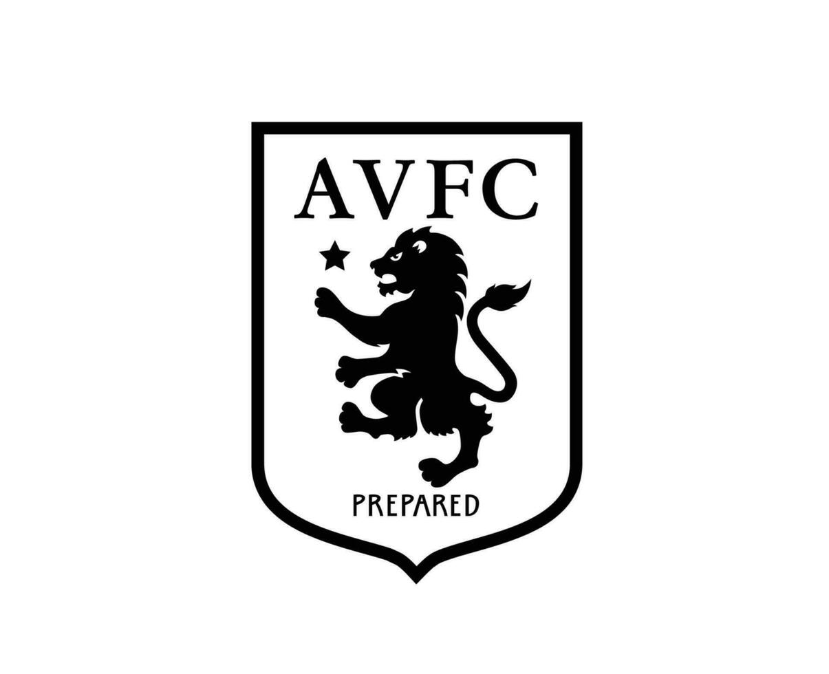 Aston Villa Club Symbol Black Logo Premier League Football Abstract Design Vector Illustration