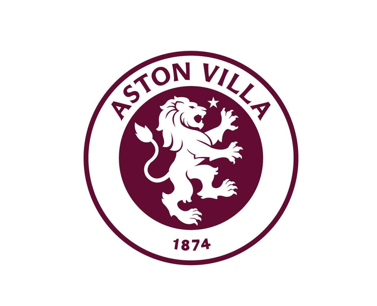 Aston Villa Club Logo Symbol Maroon Premier League Football Abstract Design Vector Illustration