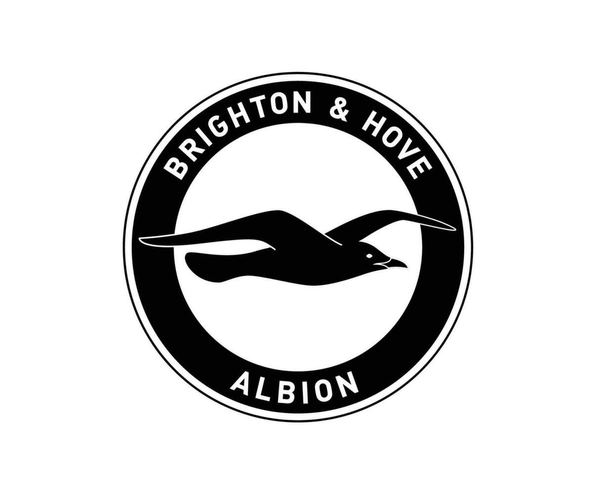 Brighton club logo negro y blanco símbolo primer ministro liga fútbol americano resumen diseño vector ilustración