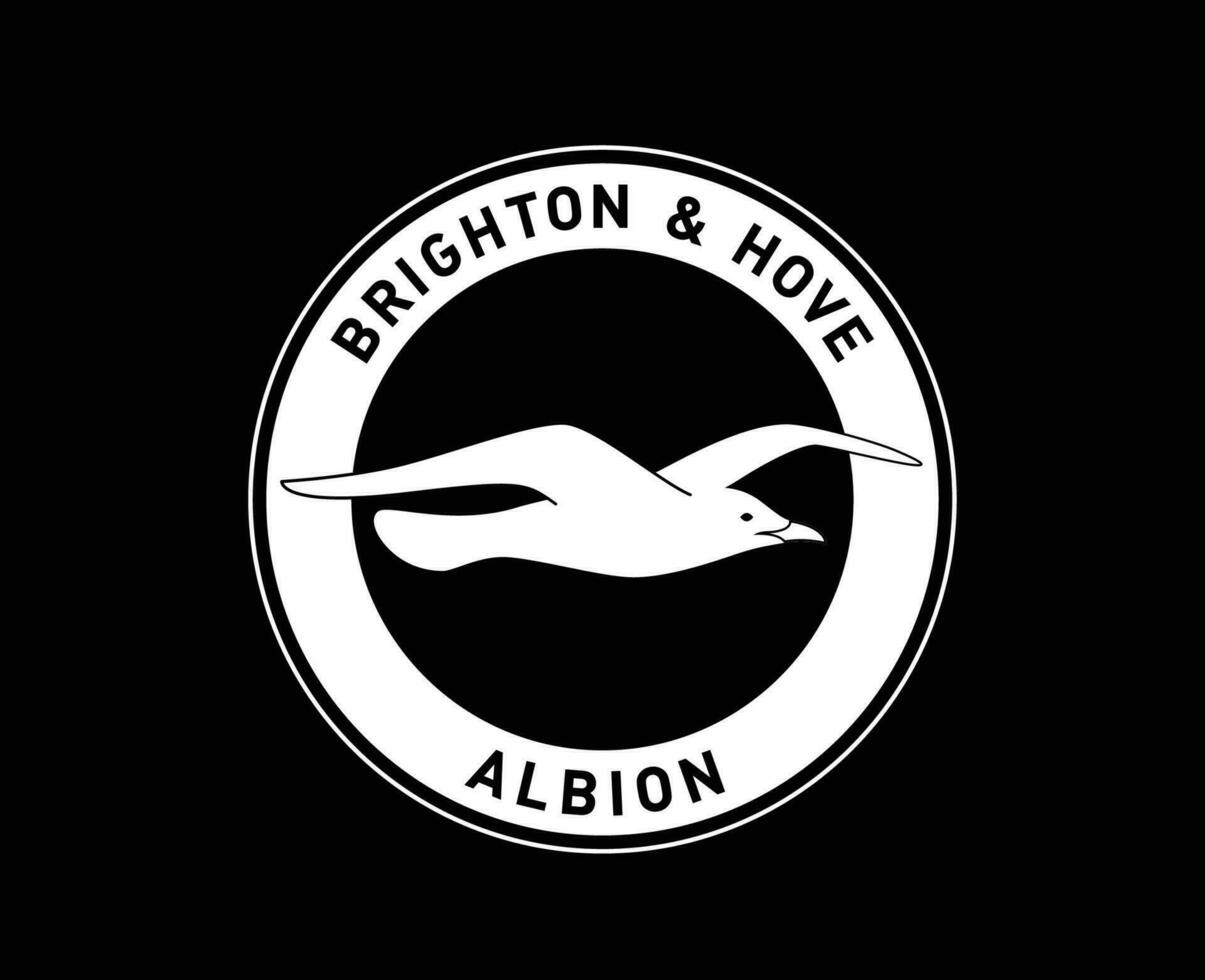 Brighton club logo blanco símbolo primer ministro liga fútbol americano resumen diseño vector ilustración con negro antecedentes
