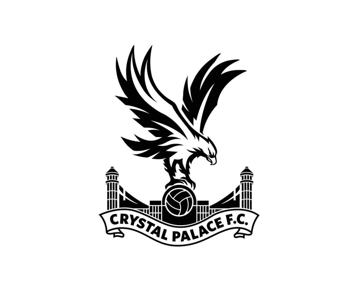 Crystal Palace Club Symbol Black And White Logo Premier League Football Abstract Design Vector Illustration