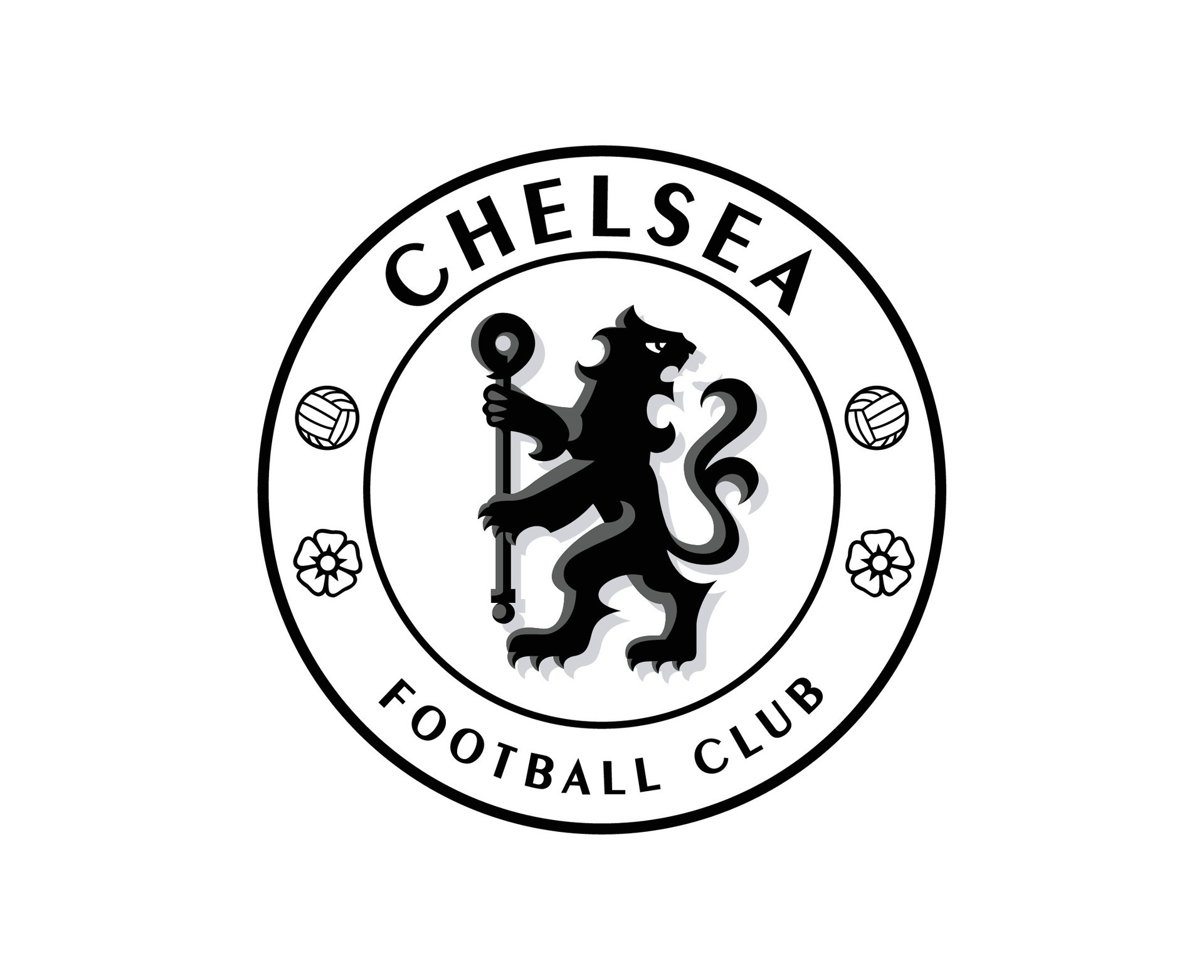 Chelsea Chelsea Club Logo Black And White Symbol Premier League Football