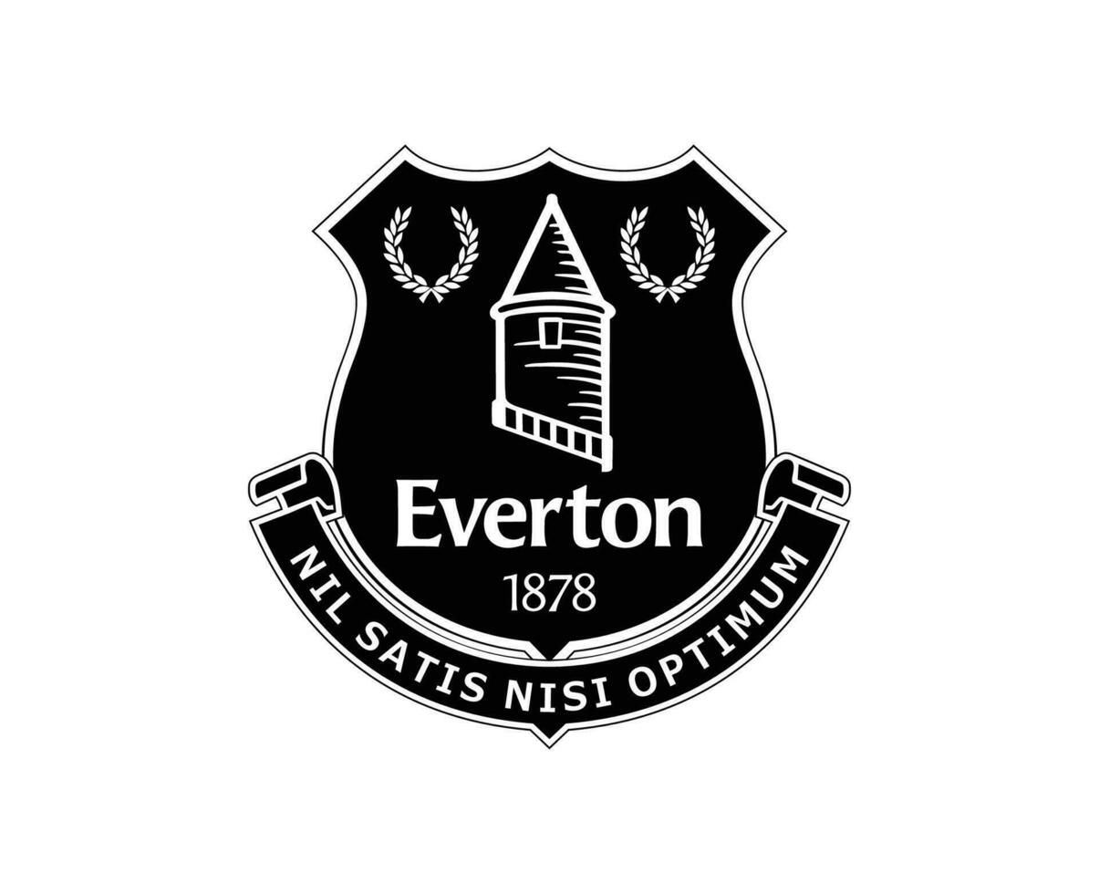 Everton Club Logo Black And White Symbol Premier League Football Abstract Design Vector Illustration