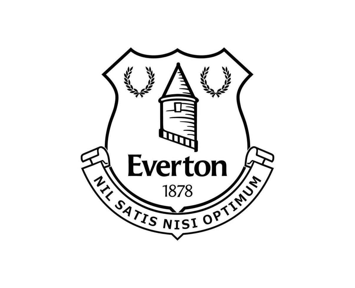 Everton Club Logo Black Symbol Premier League Football Abstract Design Vector Illustration