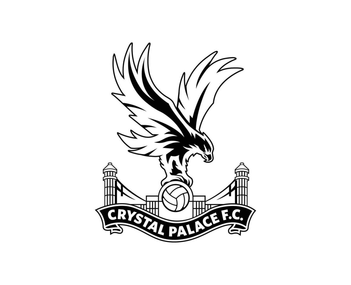 Crystal Palace Club Logo Black And White Symbol Premier League Football Abstract Design Vector Illustration