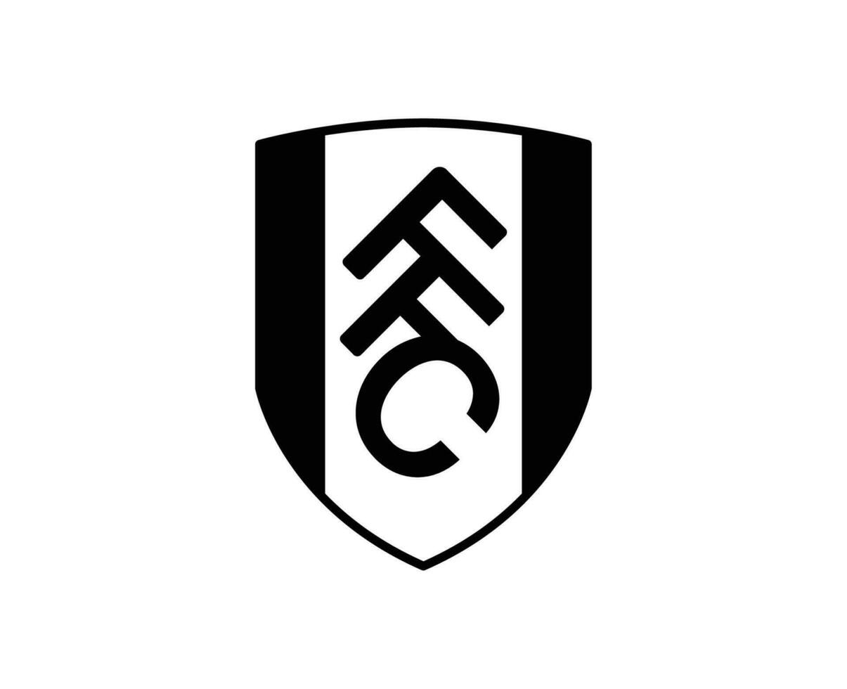 FC Fulham Club Logo Black And White Symbol Premier League Football Abstract Design Vector Illustration