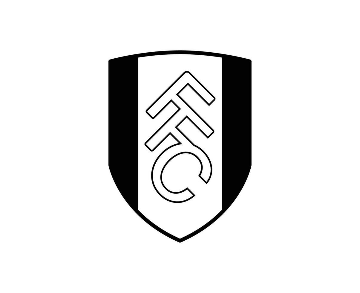 FC Fulham Club Symbol Black Logo Premier League Football Abstract Design Vector Illustration
