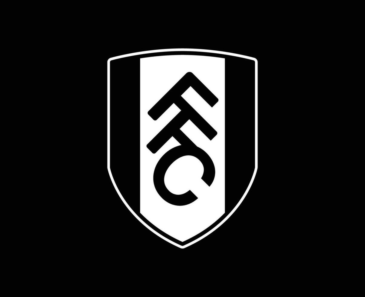 FC Fulham Club Symbol White Logo Premier League Football Abstract Design Vector Illustration With Black Background