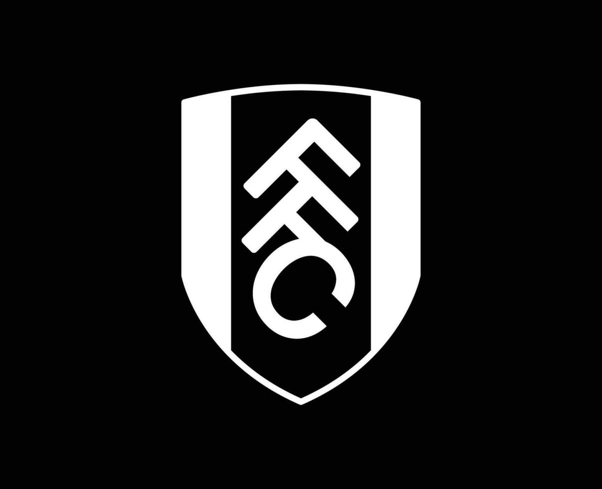 FC Fulham Club Logo White Symbol Premier League Football Abstract Design Vector Illustration With Black Background