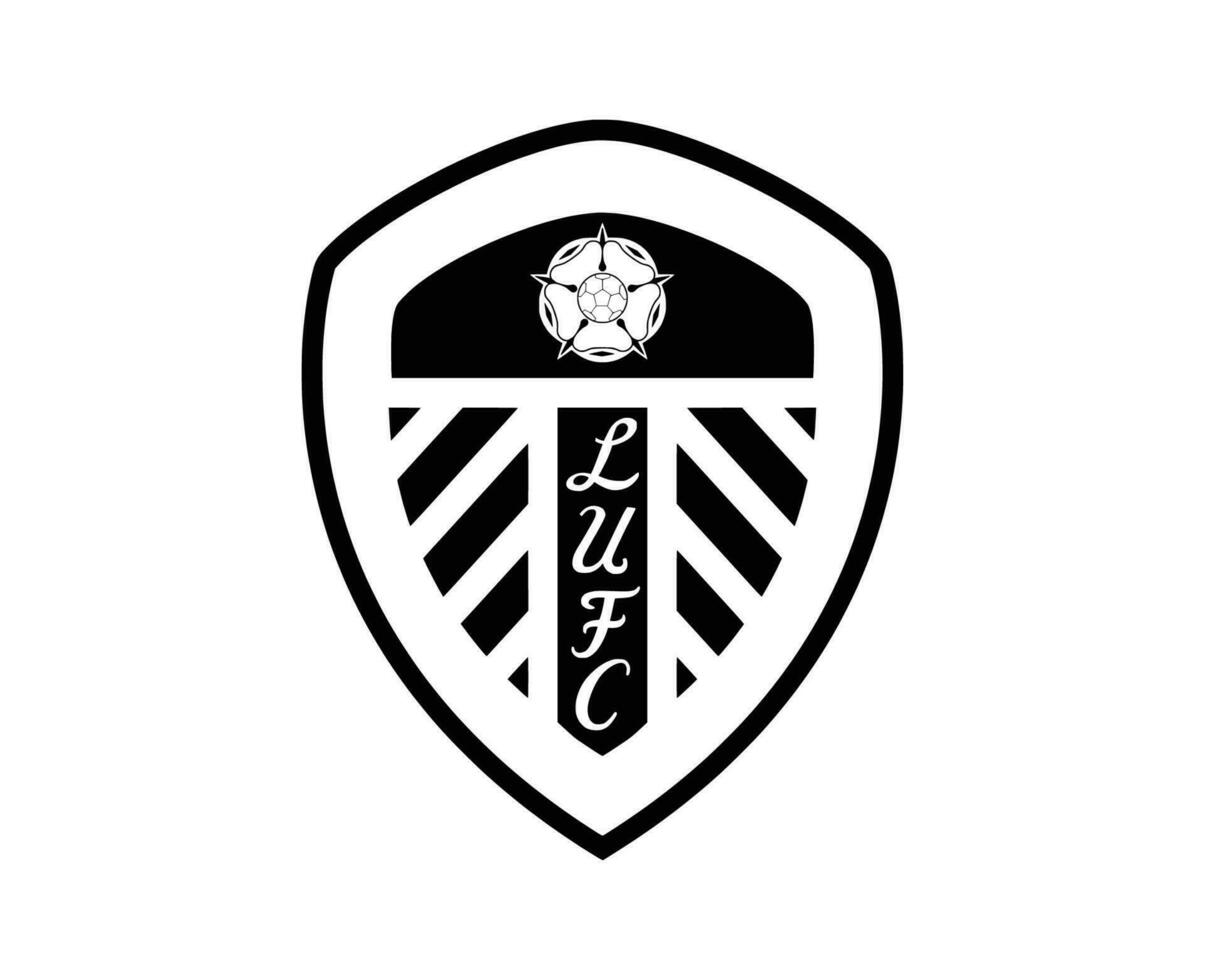 leeds unido club logo negro y blanco símbolo primer ministro liga fútbol americano resumen diseño vector ilustración