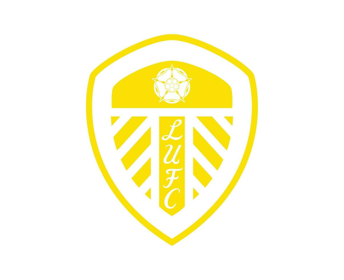 leeds unido club logo amarillo símbolo primer ministro liga fútbol americano resumen diseño vector ilustración