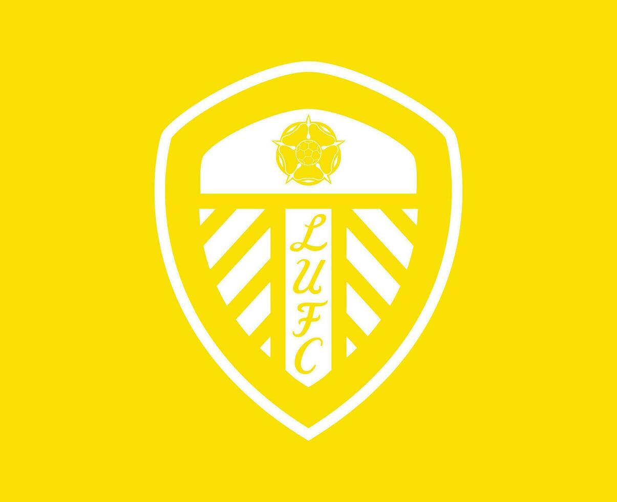Leeds United Club Logo White Symbol Premier League Football Abstract