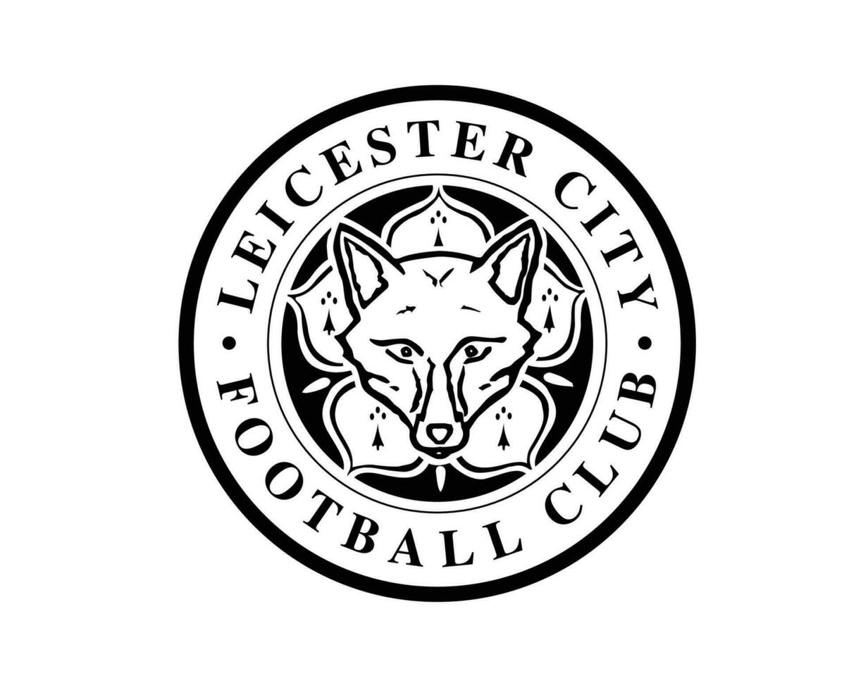 Leicester City Club Logo Black And White Symbol Premier League Football Abstract Design Vector Illustration