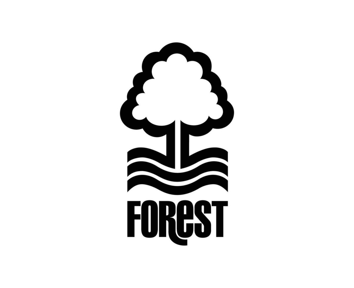Nottingham bosque fc club logo negro símbolo primer ministro liga fútbol americano resumen diseño vector ilustración