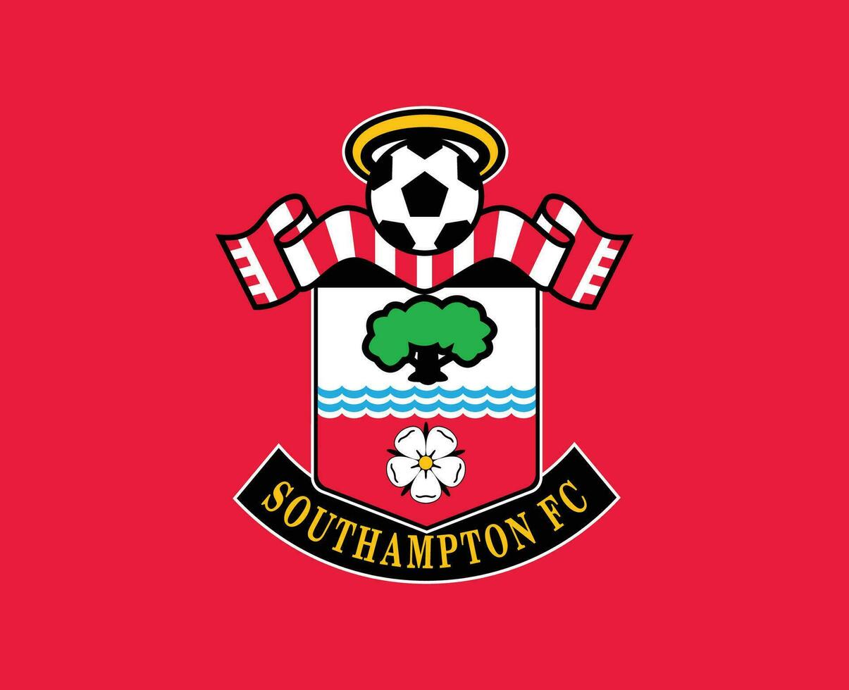 Southampton Club Logo Symbol Premier League Football Abstract Design Vector Illustration With Red Background