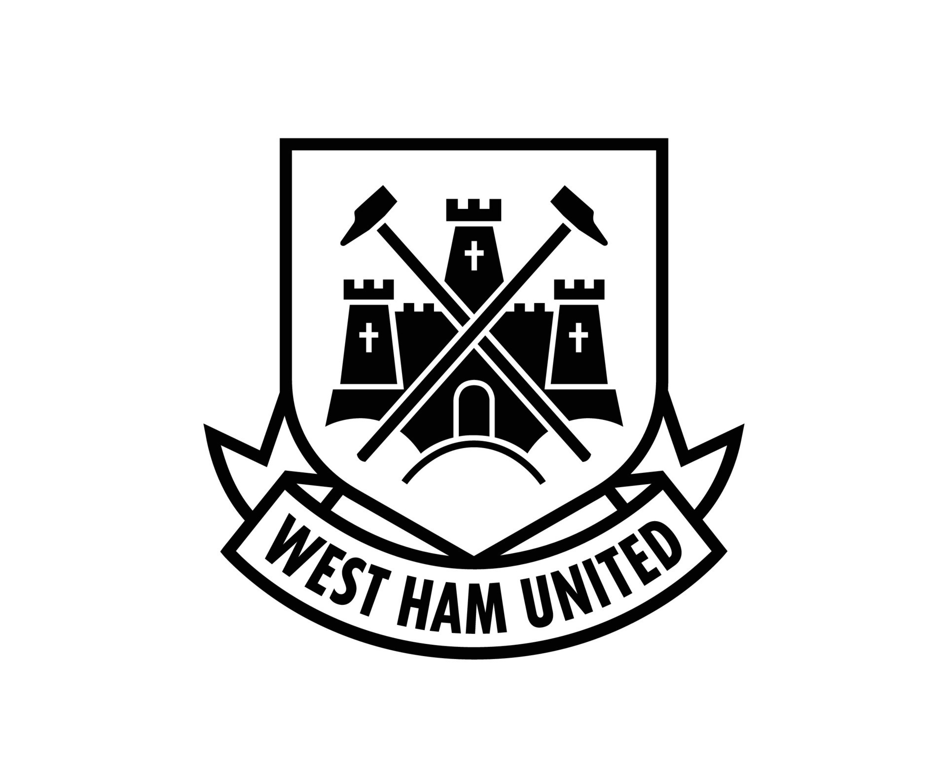 West Ham United Club Symbol Black Logo Premier League Football Abstract  Design Vector Illustration 26135472 Vector Art at Vecteezy