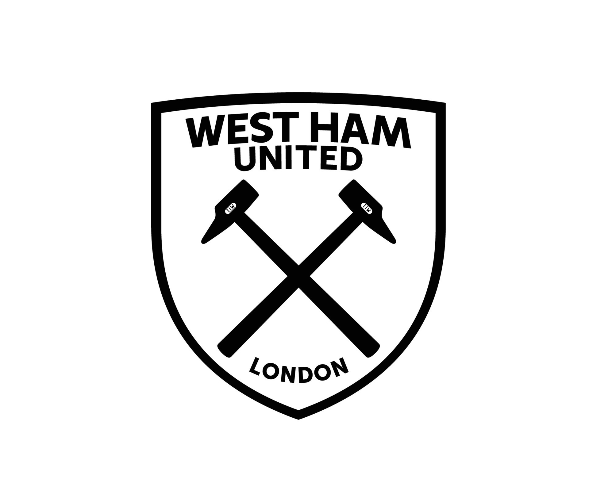 West Ham United Club Logo Black Symbol Premier League Football Abstract Design Vector