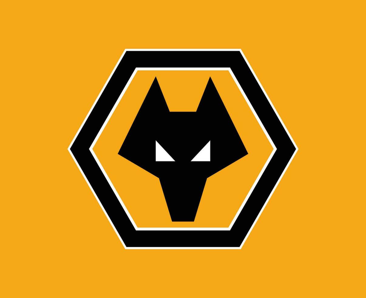 Wolverhampton vagabundos club logo símbolo primer ministro liga fútbol americano resumen diseño vector ilustración con naranja antecedentes