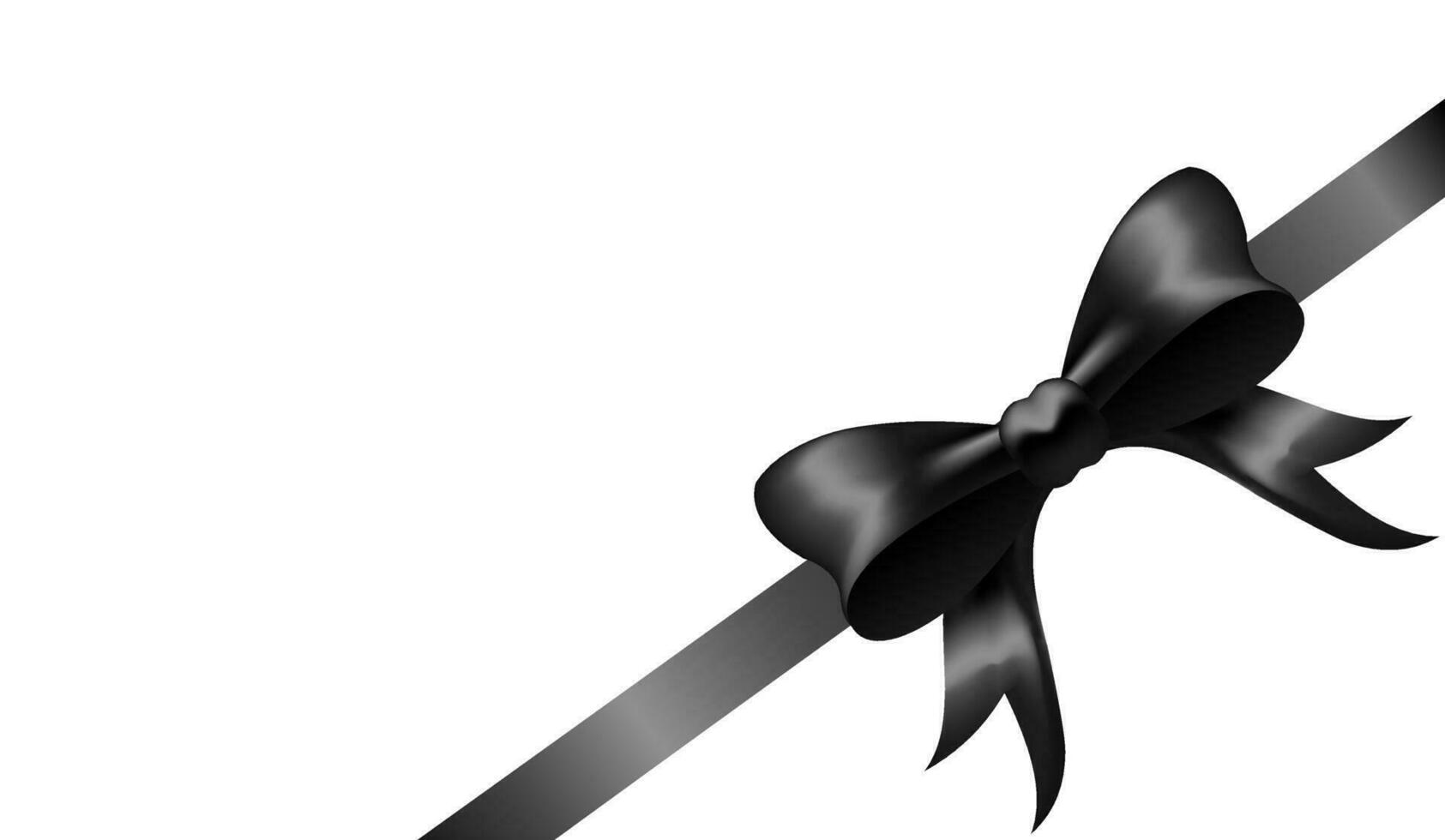 Black bow with horizontal ribbon and inscription Black Friday Sale on white and transparent background vector