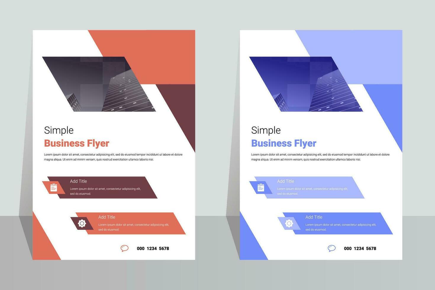 Simple business company A4 flyer template vector