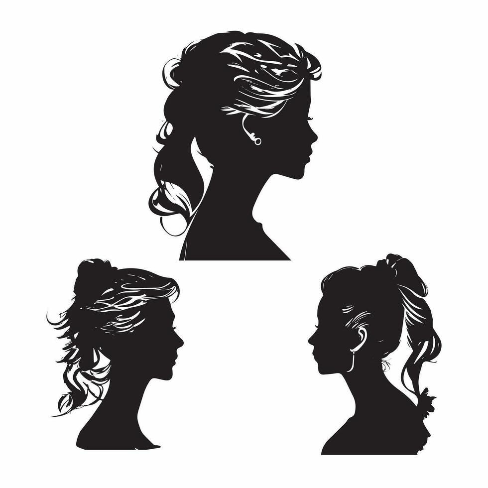 Silhouette royal queen Vector set