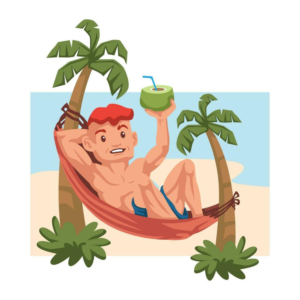 happy national hammock day vector illustration